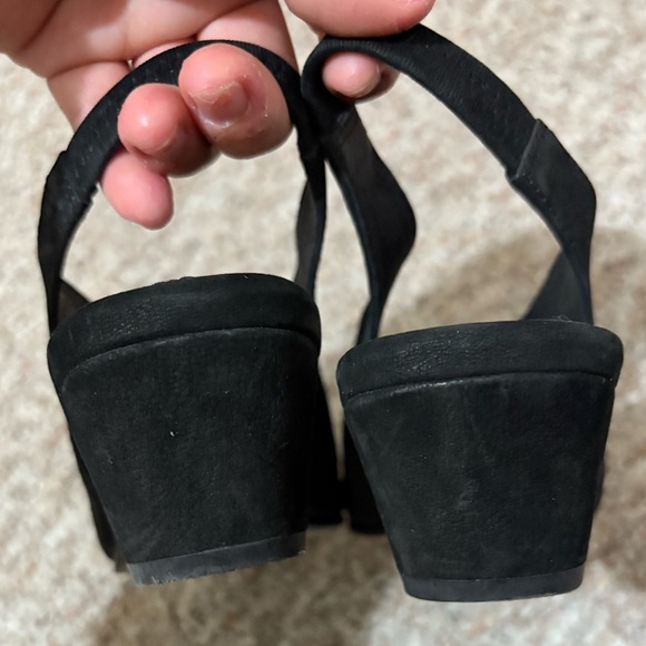 Eileen Fisher Suede Blue Slingback Block Heel Almond Toe Pumps Heels Shoes 7 - Picture 4 of 8